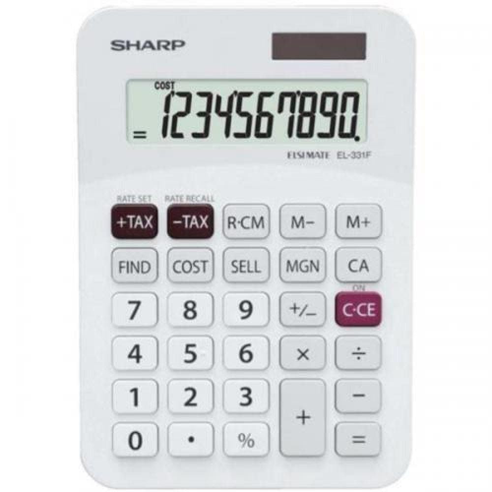 Sharp Mini Desktop Twin Power Calculator 10 Digit EL331FB