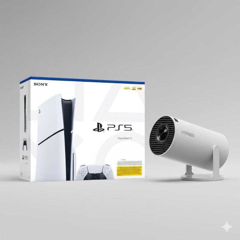 PS 5 Console Slim Disc Edition + HTPNEO H66 Projector