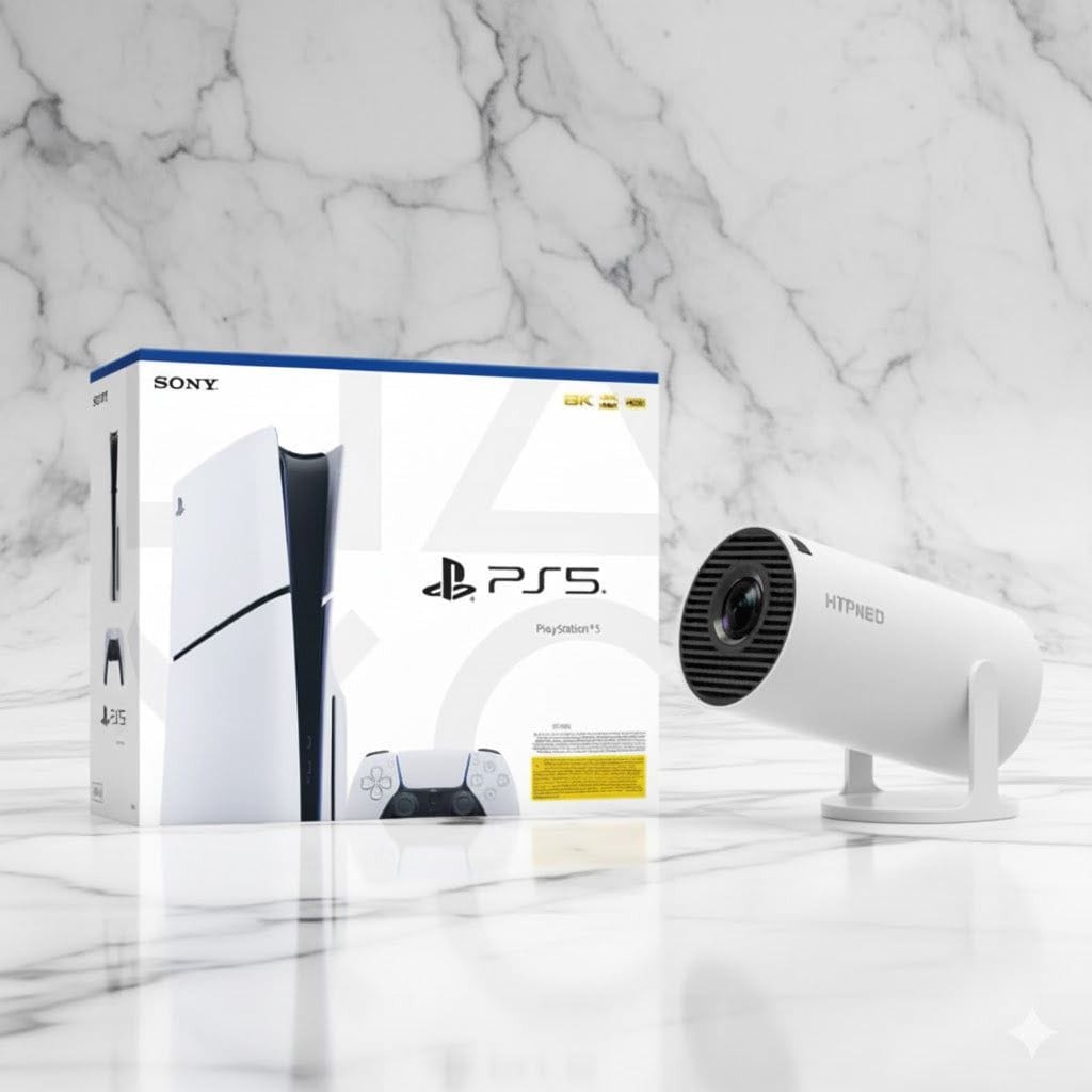 PS 5 Console Slim Disc Edition + HTPNEO H66 Projector