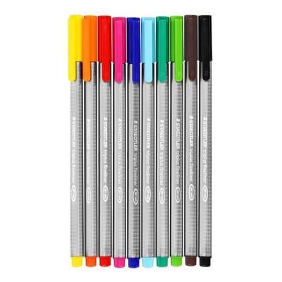 Staedtler Triplus Fineliners Assorted Colours Polybag of 10