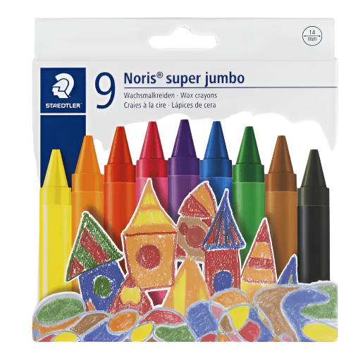 Steadtler Noris Wax Crayons Jumbo 9's