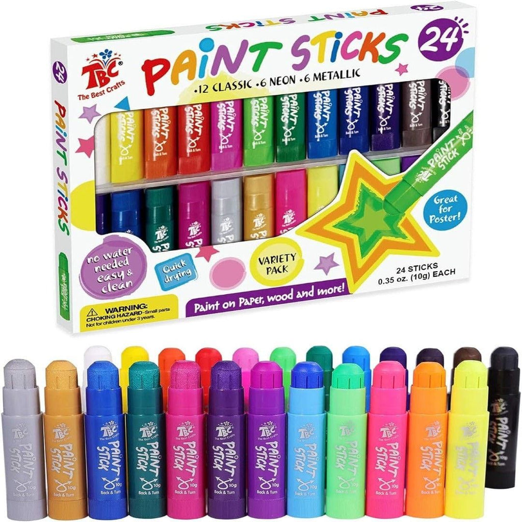 TBC The Best Crafts Tempera Paint Sticks 24 Pack