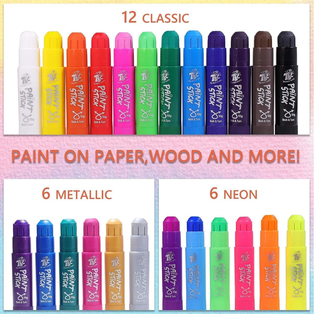 TBC The Best Crafts Tempera Paint Sticks 24 Pack