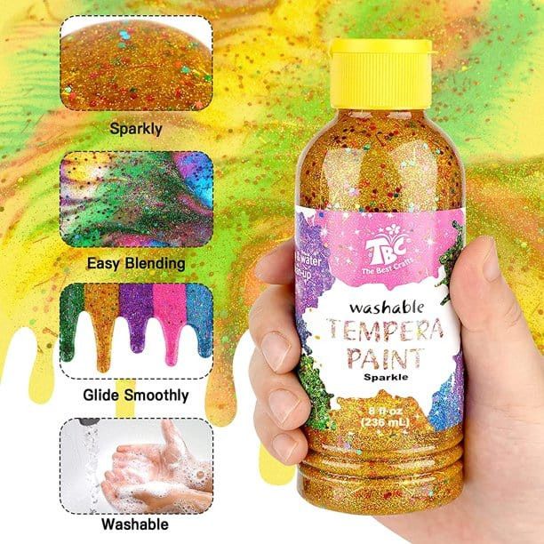 TBC The Best Crafts Washable Tempera Paint For Kids, 6 Colors 2059