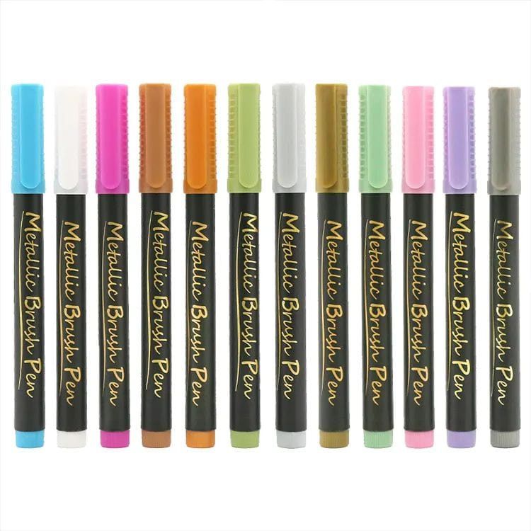 The Art Journey 10 Colour Metallic Brush Pen Set ART019