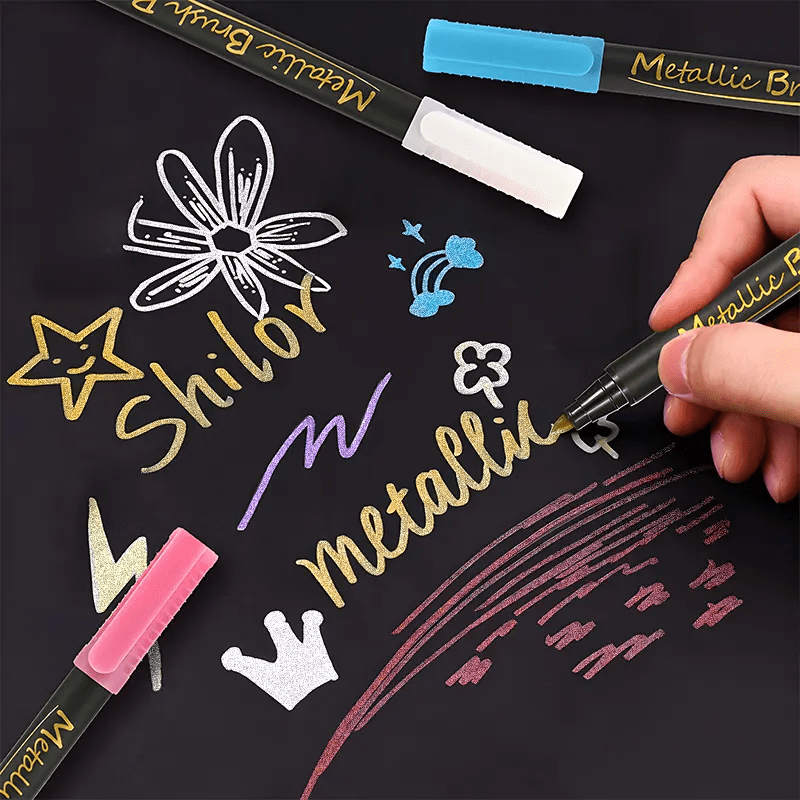 The Art Journey 10 Colour Metallic Brush Pen Set ART019