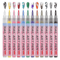 The Art Journey 12 Color 3D Nail Art Pens Set Nail Point Graffiti Dotting Pens ART013