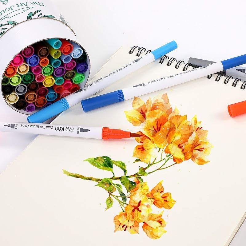 The Art Journey 48 Dual Tip Artist Watercolor Markers Fine and Brush Tips ART001