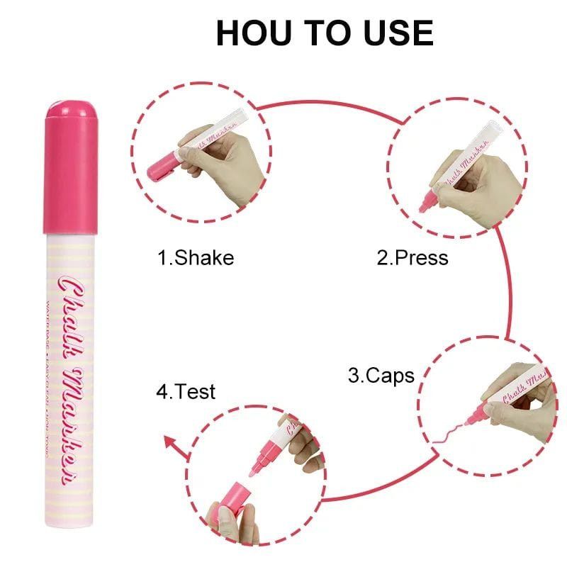 The Art Journey 8-Color Macaron Chalk Markers with 6mm Reversible Tips Chisel & Bullet ART018