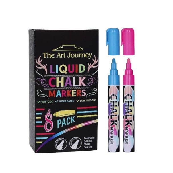 The Art Journey 8-Pack Washable & Bold Neon Liquid Chalk Markers ART005