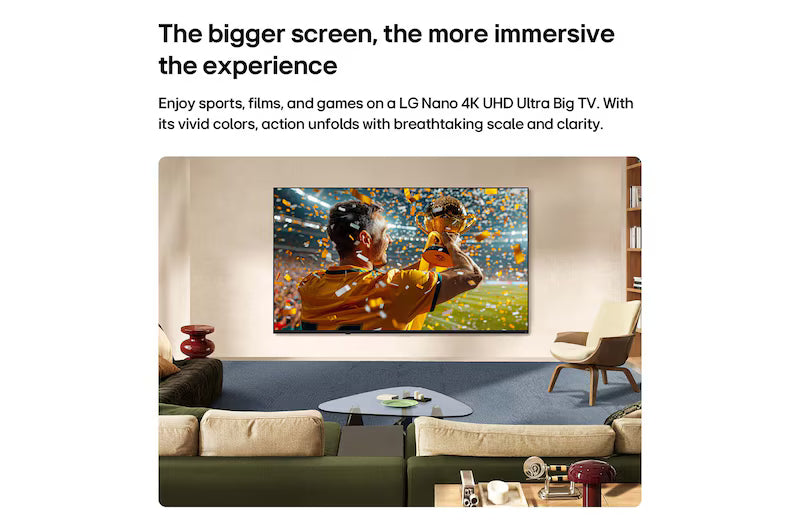 LG 85 Inch 85NU850B6LA.AFBG NANO 4K UHD Smart TV