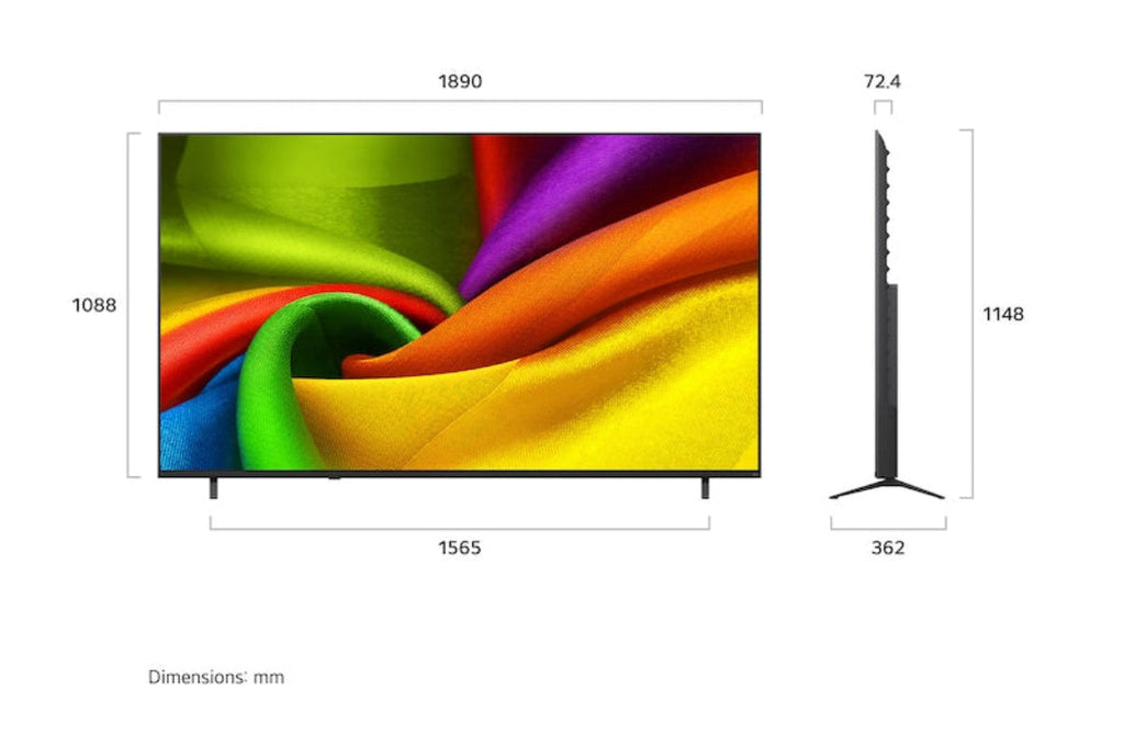 LG 85 Inch 85NU850B6LA.AFBG NANO 4K UHD Smart TV
