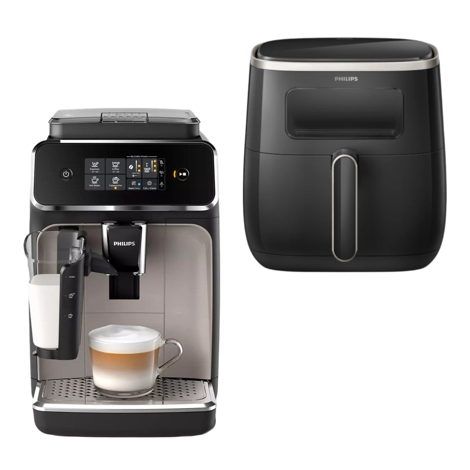 Philips 2200 Series Fully Automatic Espresso Machines EP2235/40 & Philips 3000 Series XL 1.2kg Digital Airfryer 5.6L HD9257/80