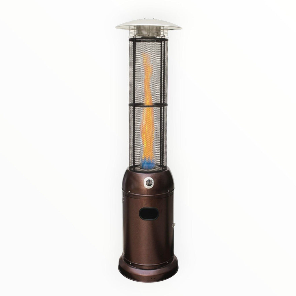 Alva Gas Patio Heater-Glass flame tube-2.1M Tall-Hammertone GHP26