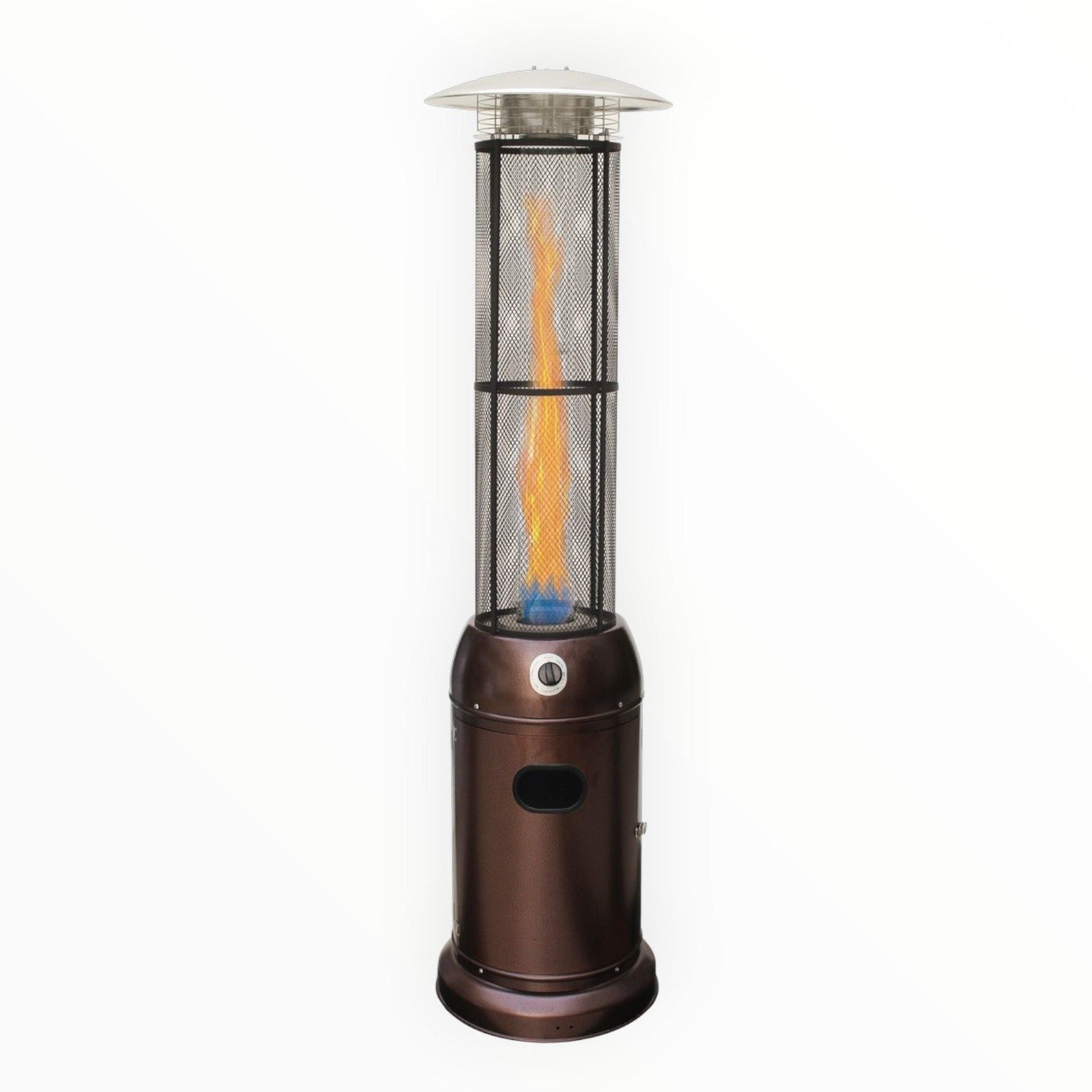 Alva Gas Patio Heater-Glass flame tube-2.1M Tall-Hammertone GHP26