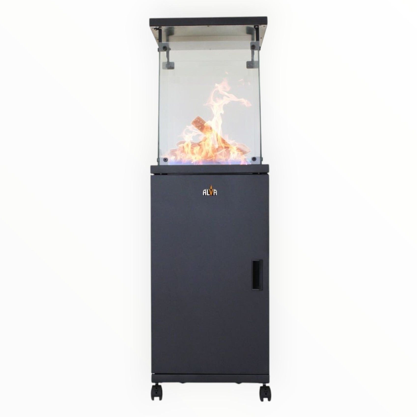 Alva GHP45 Short Stand Patio Heater - Ceramic Log-Style