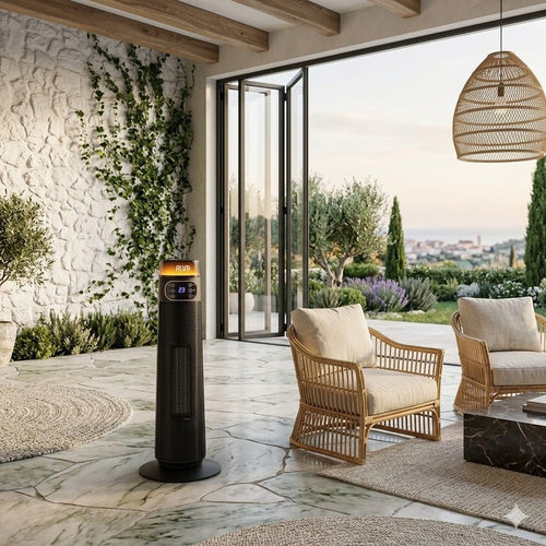 Alva - Electric - Tower Fan Heater - Light Effect